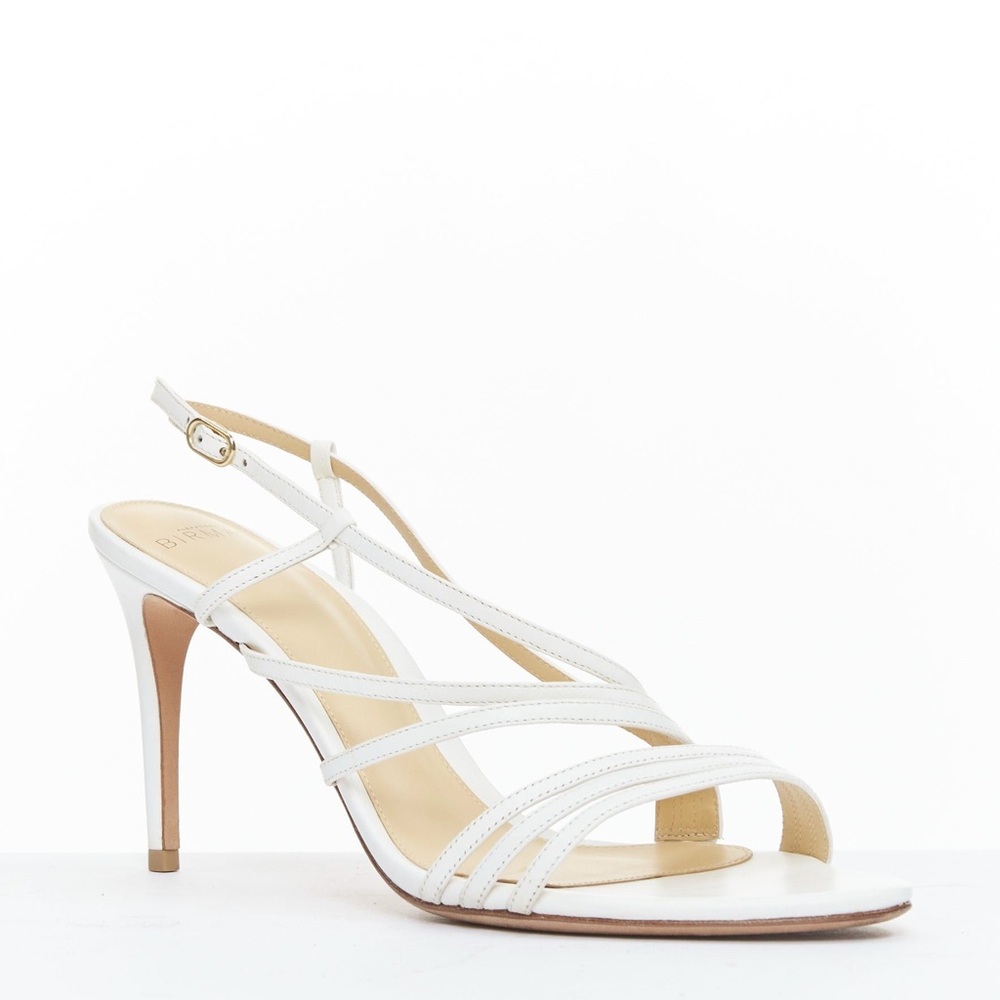 New with box Alexandre Birman strappy 75 white leather sandals 37.5/US7.5